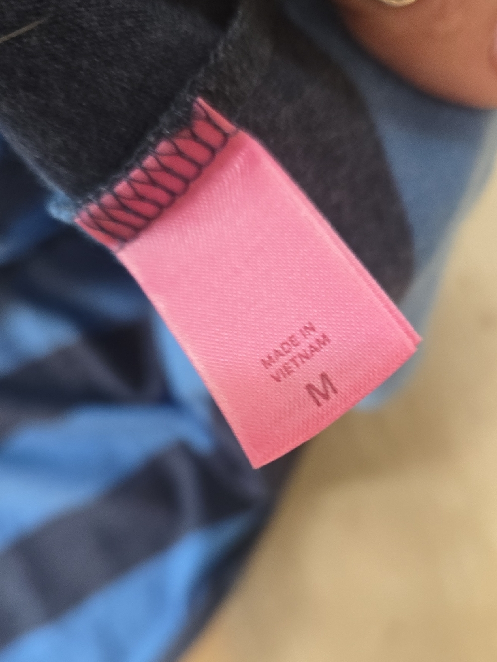 PINK Victoria's Secret Love Pink University Blue Striped Drawstring  Tunic Top - Picture 7 of 10